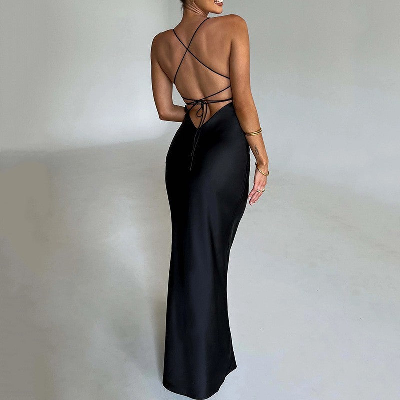 Robe longue élégante pour femmes, coupe ajustée