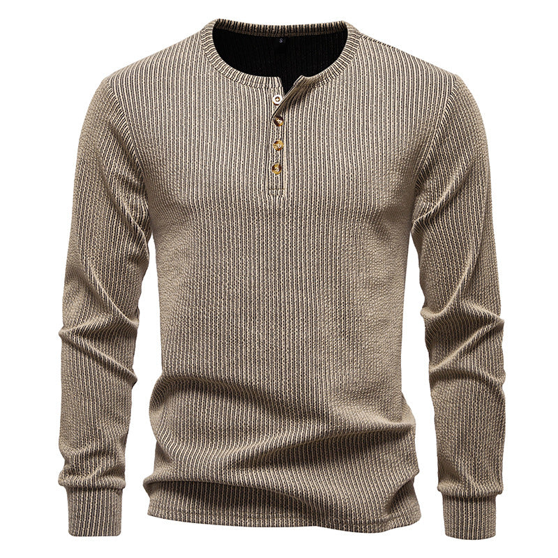 Chemise à manches longues pour homme, à rayures, style moderne