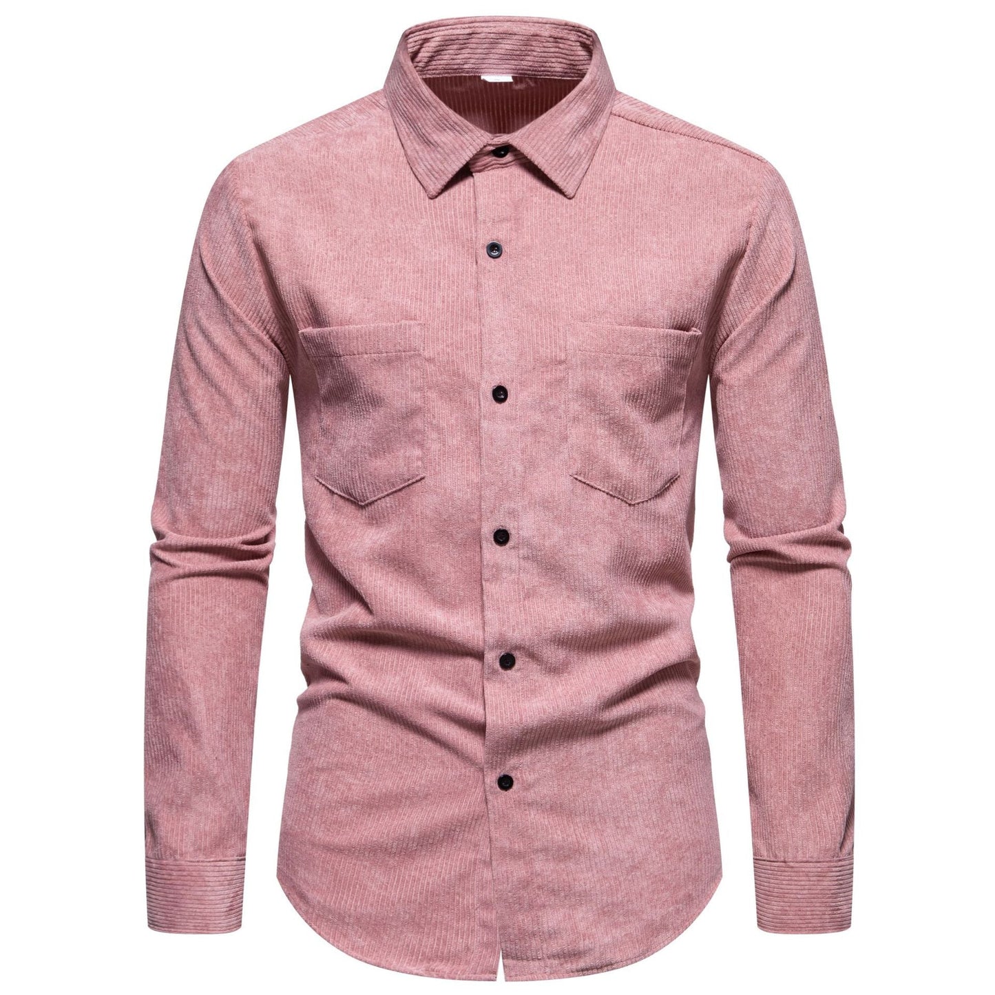 Chemise en velours côtelé pour homme Classique Élégante Poche poitrine