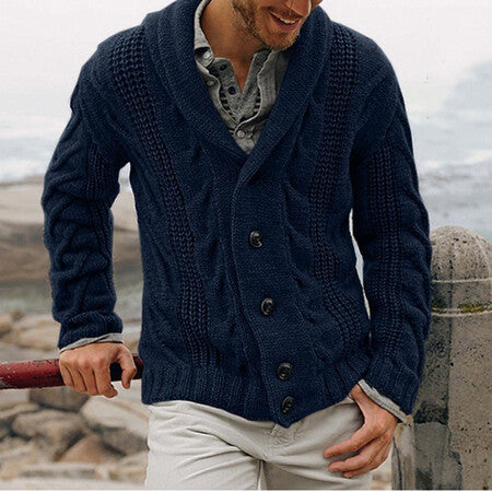 Gilet homme moderne en tricot motif torsadé coupe oversize