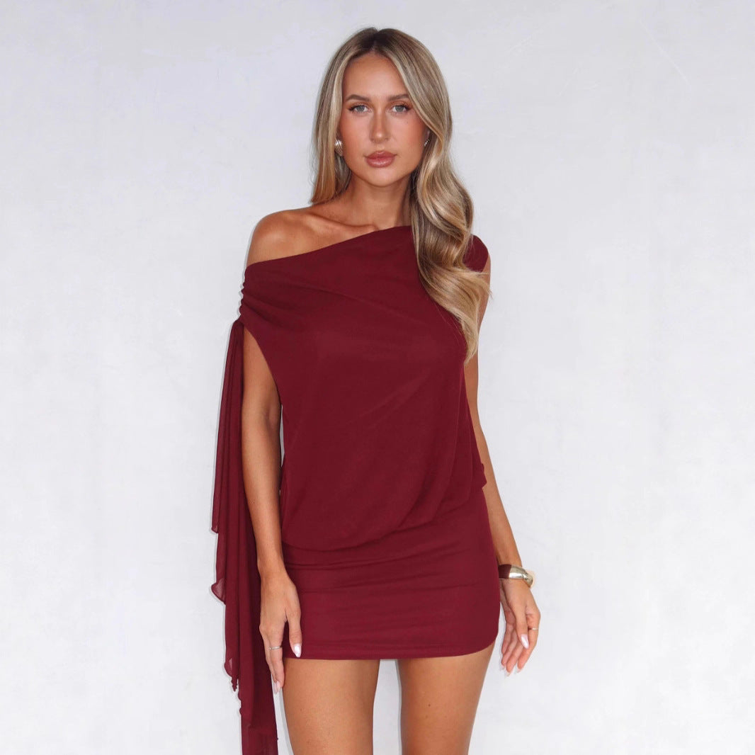 Robe élégante femme Épaules dénudées Fluide