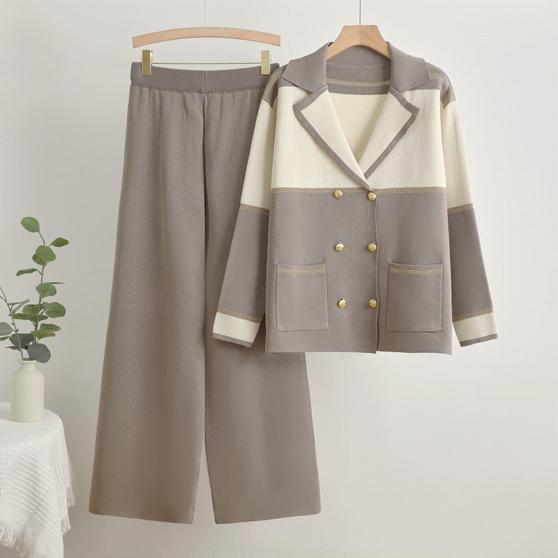Ensemble de survêtement élégant pour femme avec double boutonnage