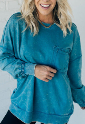 Sweat-shirt oversize confortable pour femme avec poches
