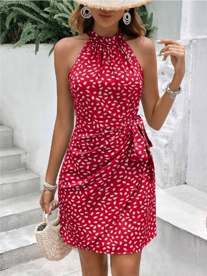 Robe Cache-cœur Femme Design Noué Élégant