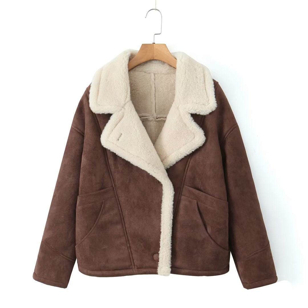 Veste en cuir souple pour femme Doublure douce Grande taille