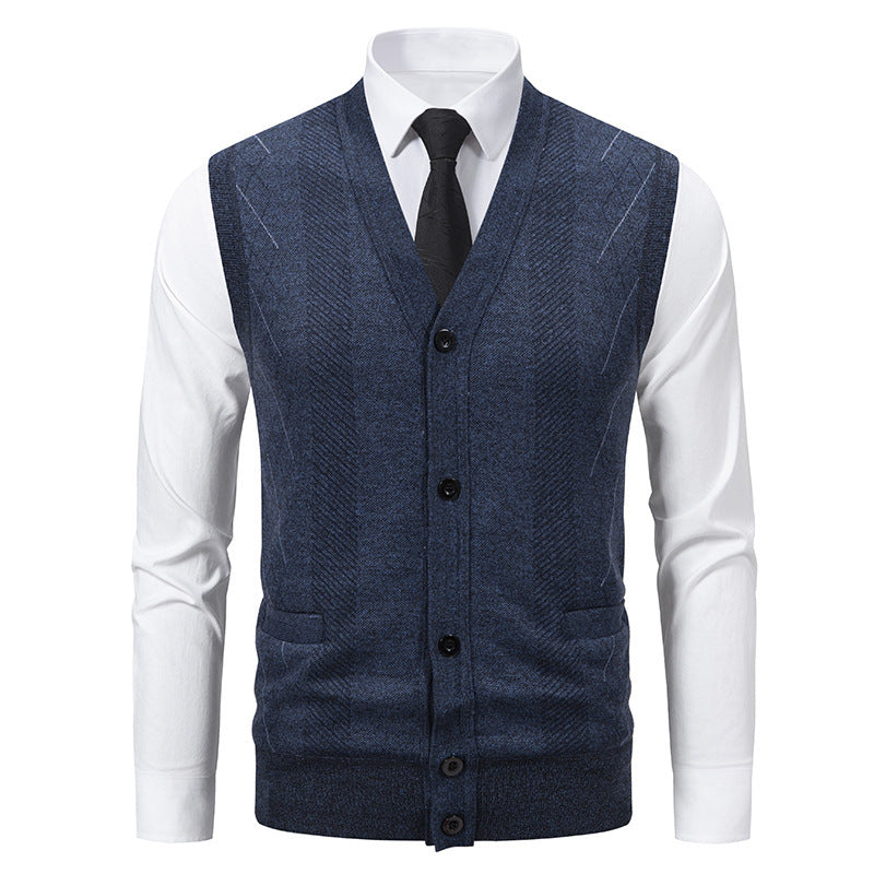 Cardigan homme col V classique torsadé