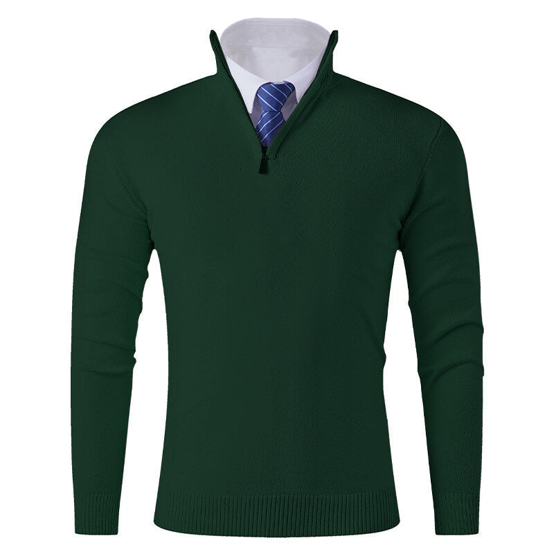 Pull en tricot pour homme moderne, zippé, élastique