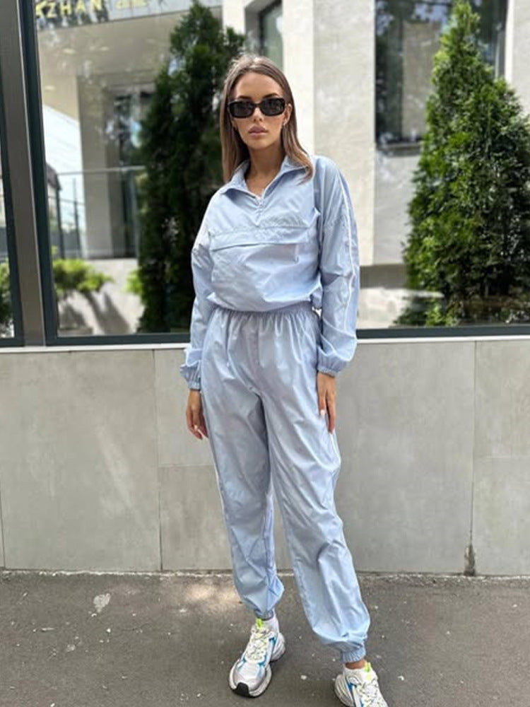 Ensemble de sport pour femme léger respirant avec fermeture éclair