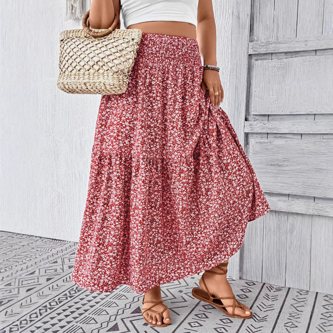 Jupe longue femme florale élégante