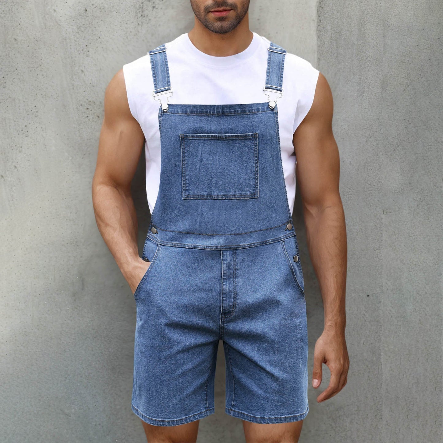 Salopette en jean confortable avec poches pour homme