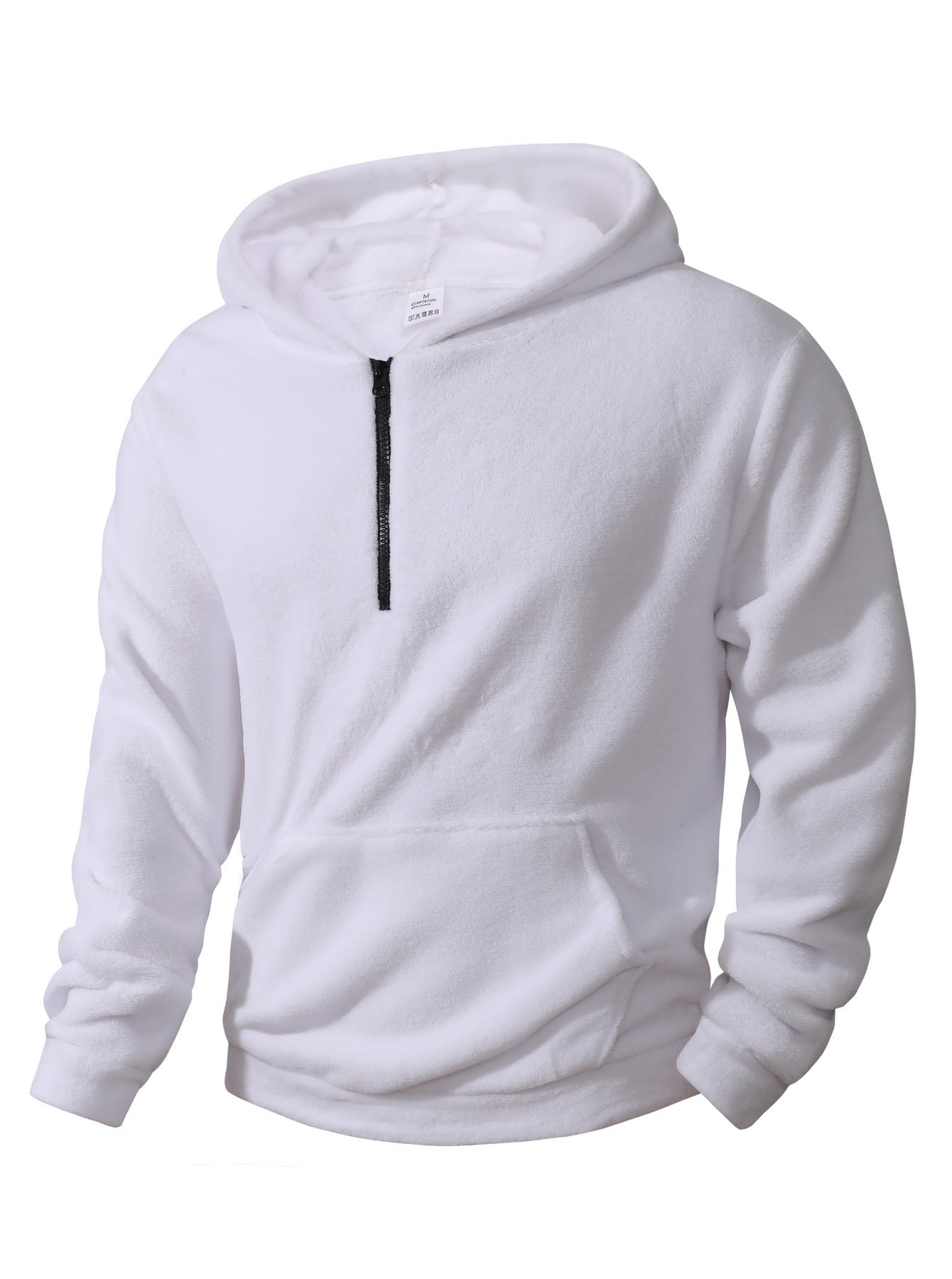 Sweat à capuche polaire homme demi-zip moderne