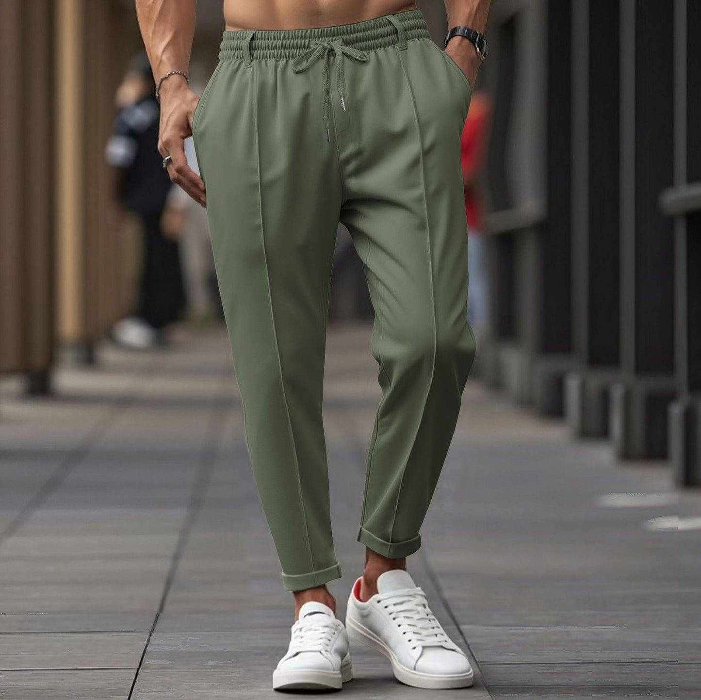 Pantalon homme Confortable Élastique Coton