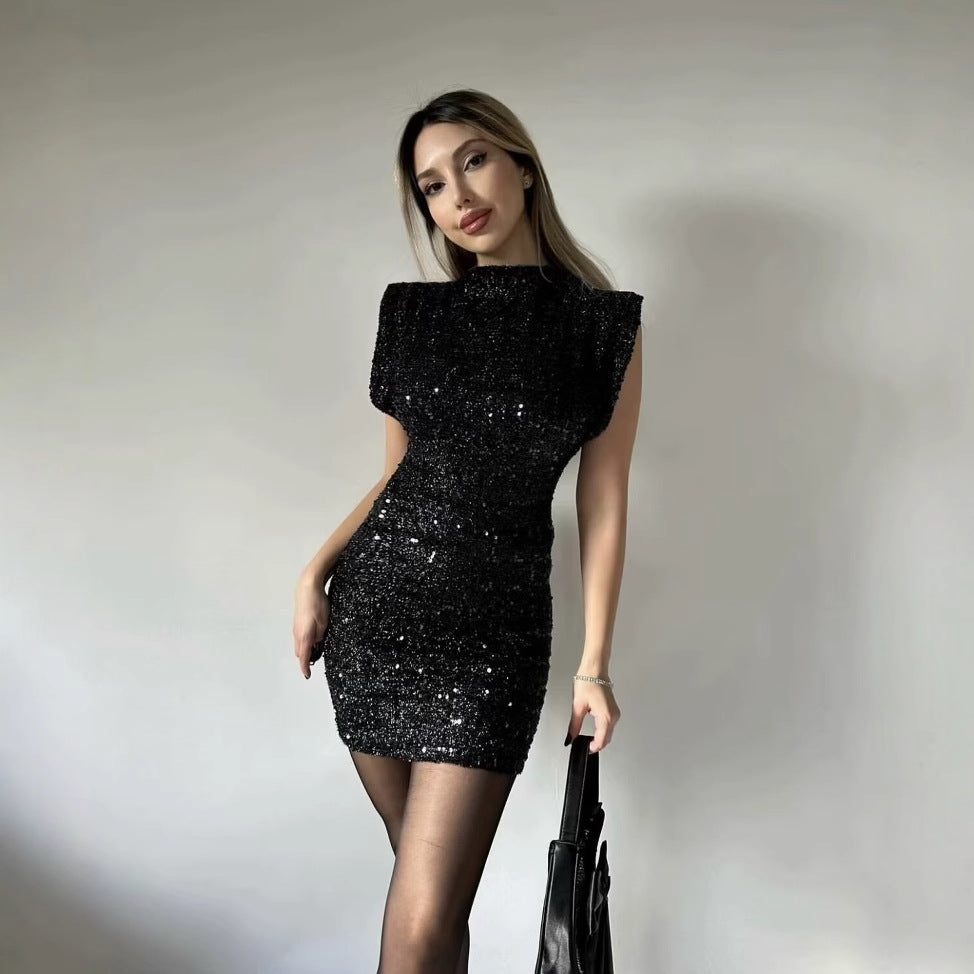 Robe de soirée scintillante à paillettes élégante pour femme