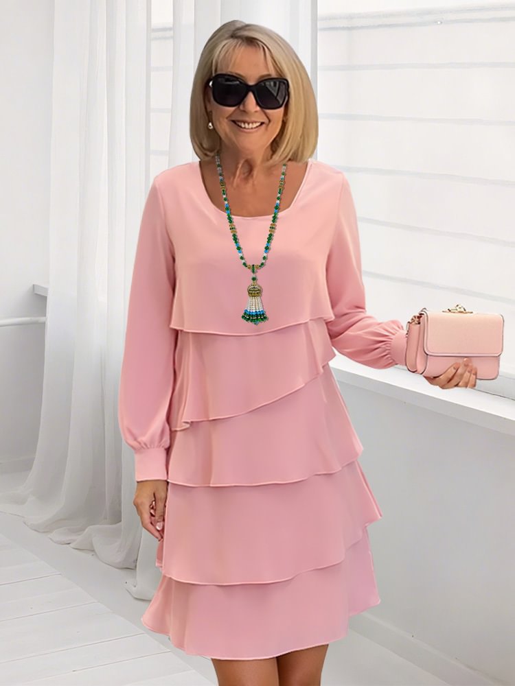 Robe femme manches longues simple élégante