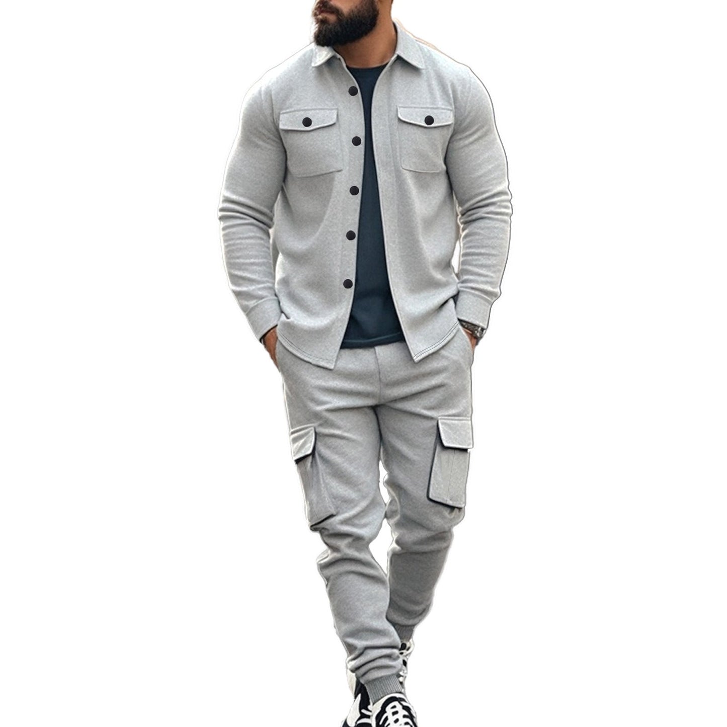 Ensemble décontracté pour hommes : pantalon confortable et chemise décontractée