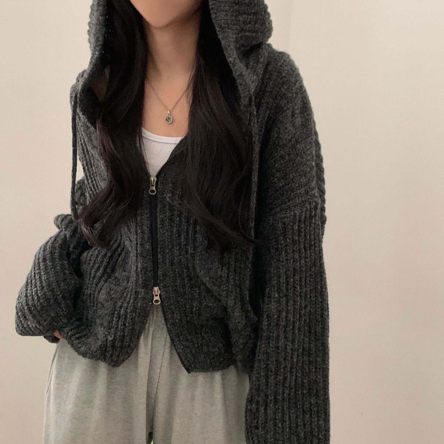 Cardigan à capuche femme chaud confortable
