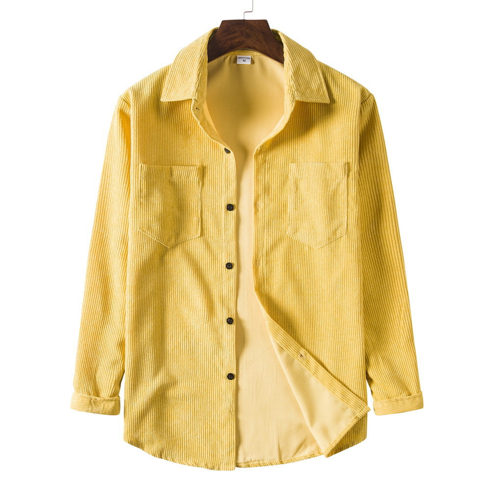 Chemise en velours côtelé pour homme Design élégant avec boutons