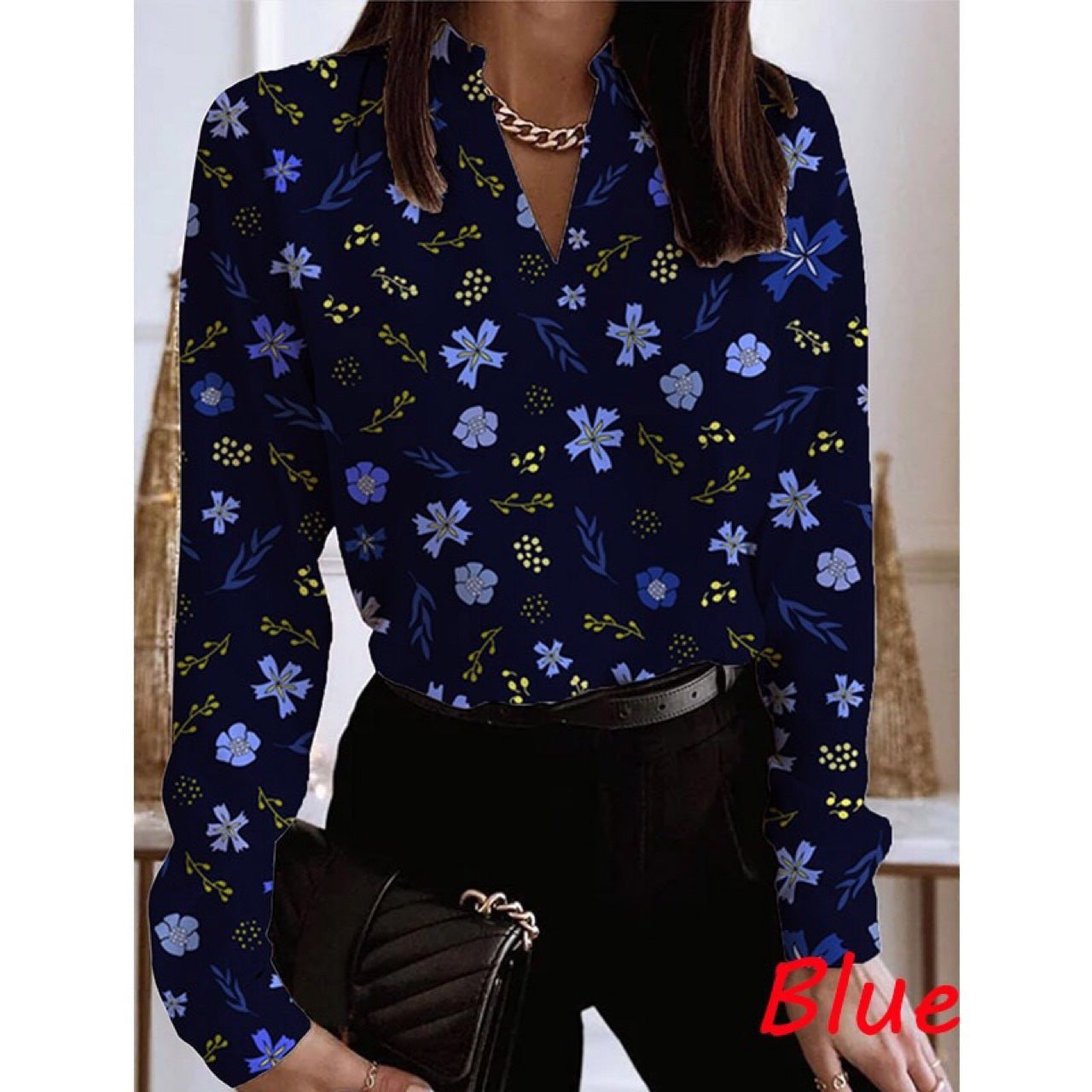 Chemisier Femme Floral Élégant Cintrée