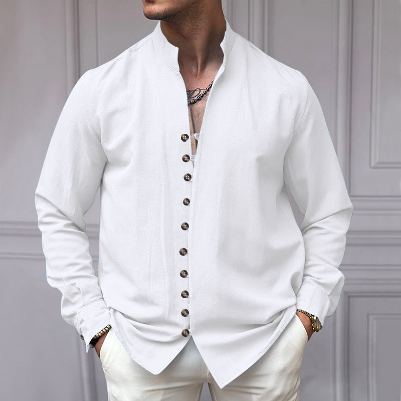 Chemise homme à manches longues moderne boutonnée design élégant