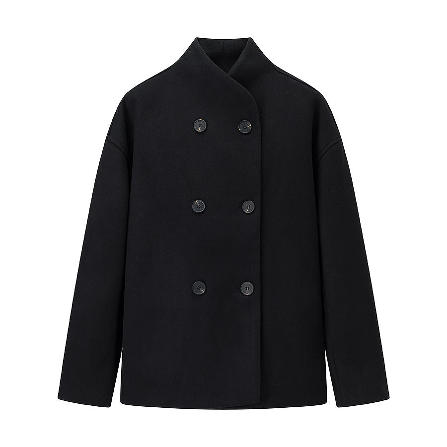 Veste en laine oversize pour femme Col montant élégant