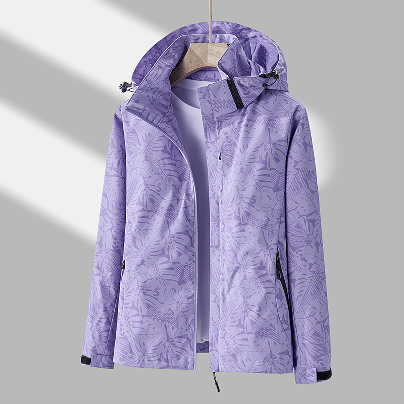 Veste d'hiver pour femme avec capuche et motif floral