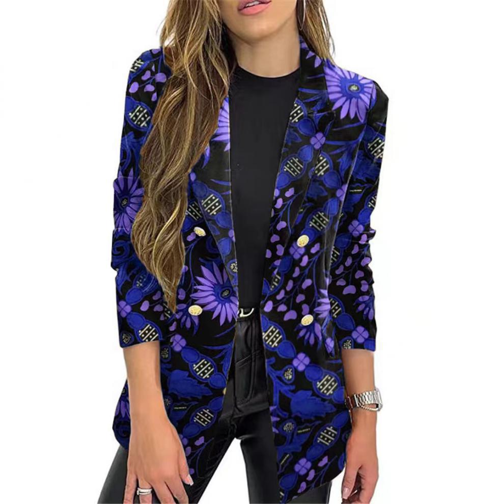 Blazer élégant pour femme Motif floral Vêtements d'été