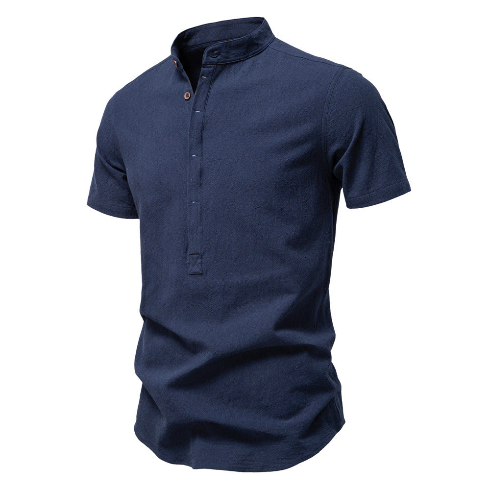 T-shirt homme à manches courtes, design moderne, patte de boutonnage