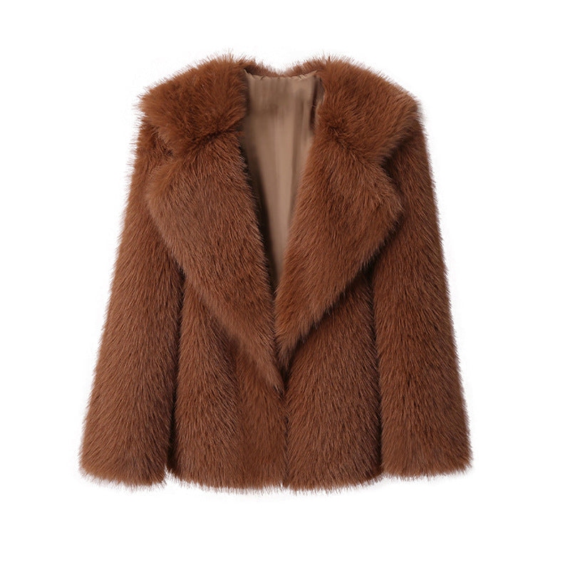 Veste femme en fausse fourrure élégante douce coupe