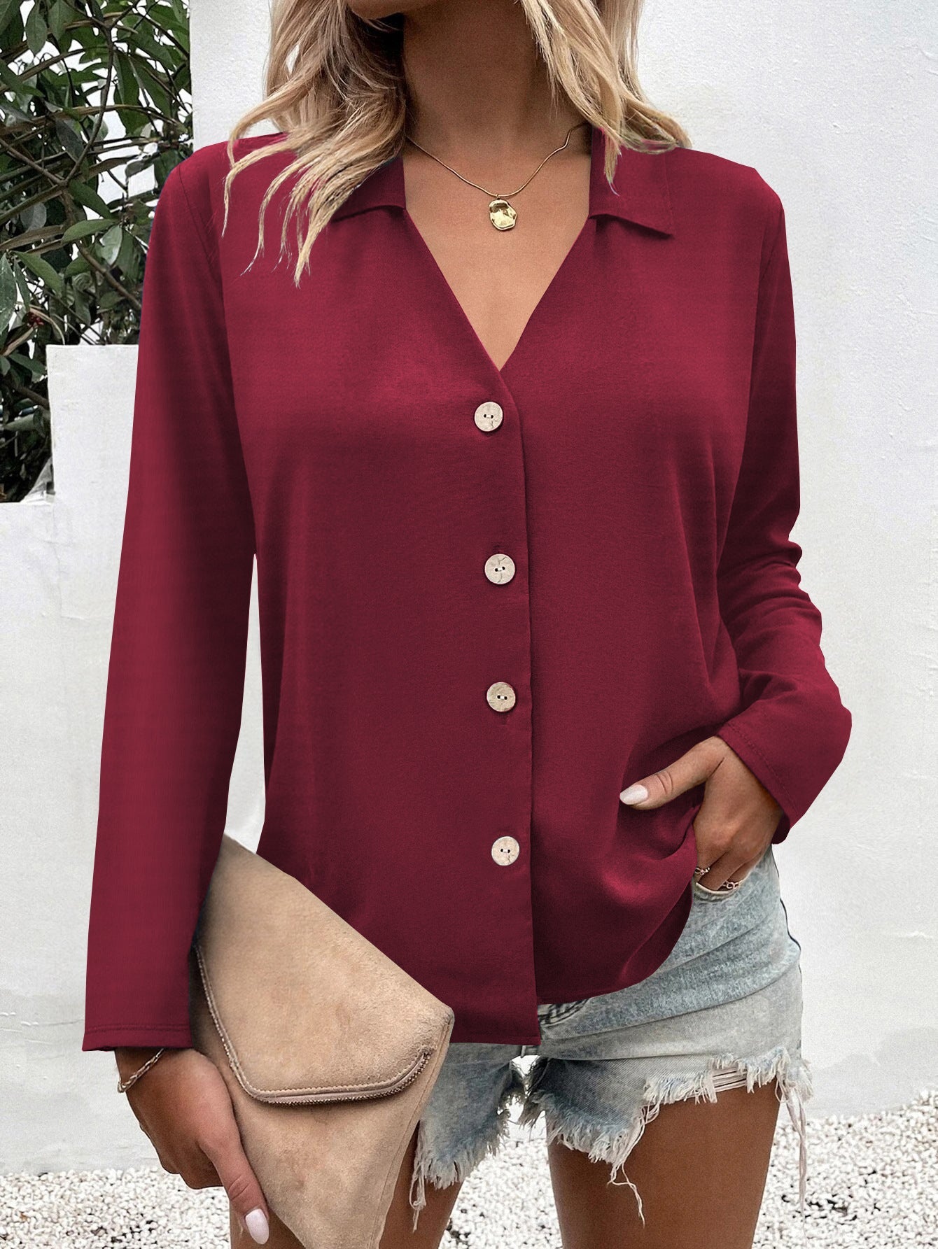 Chemisier Chic pour Femme avec Patte de Boutonnage Élégant
