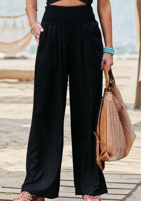 Pantalon en lin pour femme confortable élégant jupe plissée