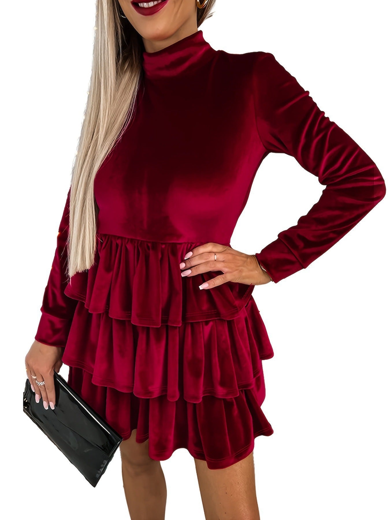 Écharpe élégante pour femme Volants Velours Robe de soirée
