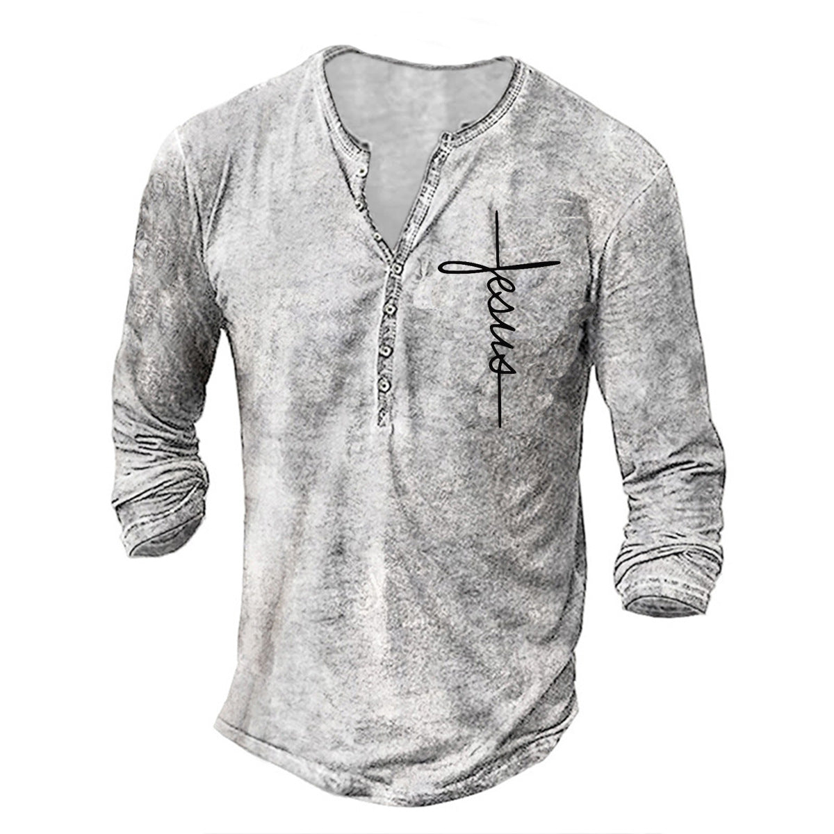 T-shirt manches longues homme imprimé graphique tendance décontracté