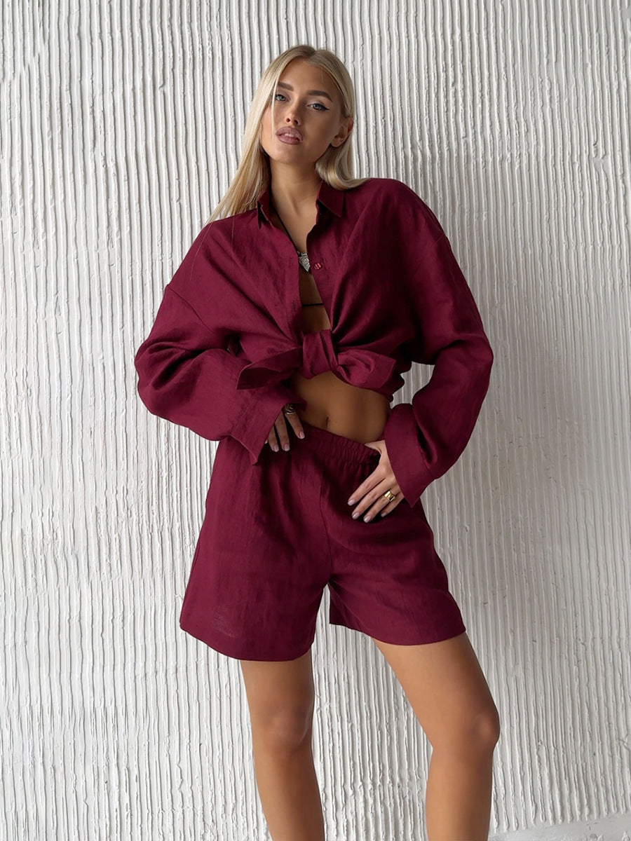 Ensemble d'été en lin pour femme