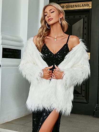 Veste de luxe en fausse fourrure pour femmes Douce et élégante