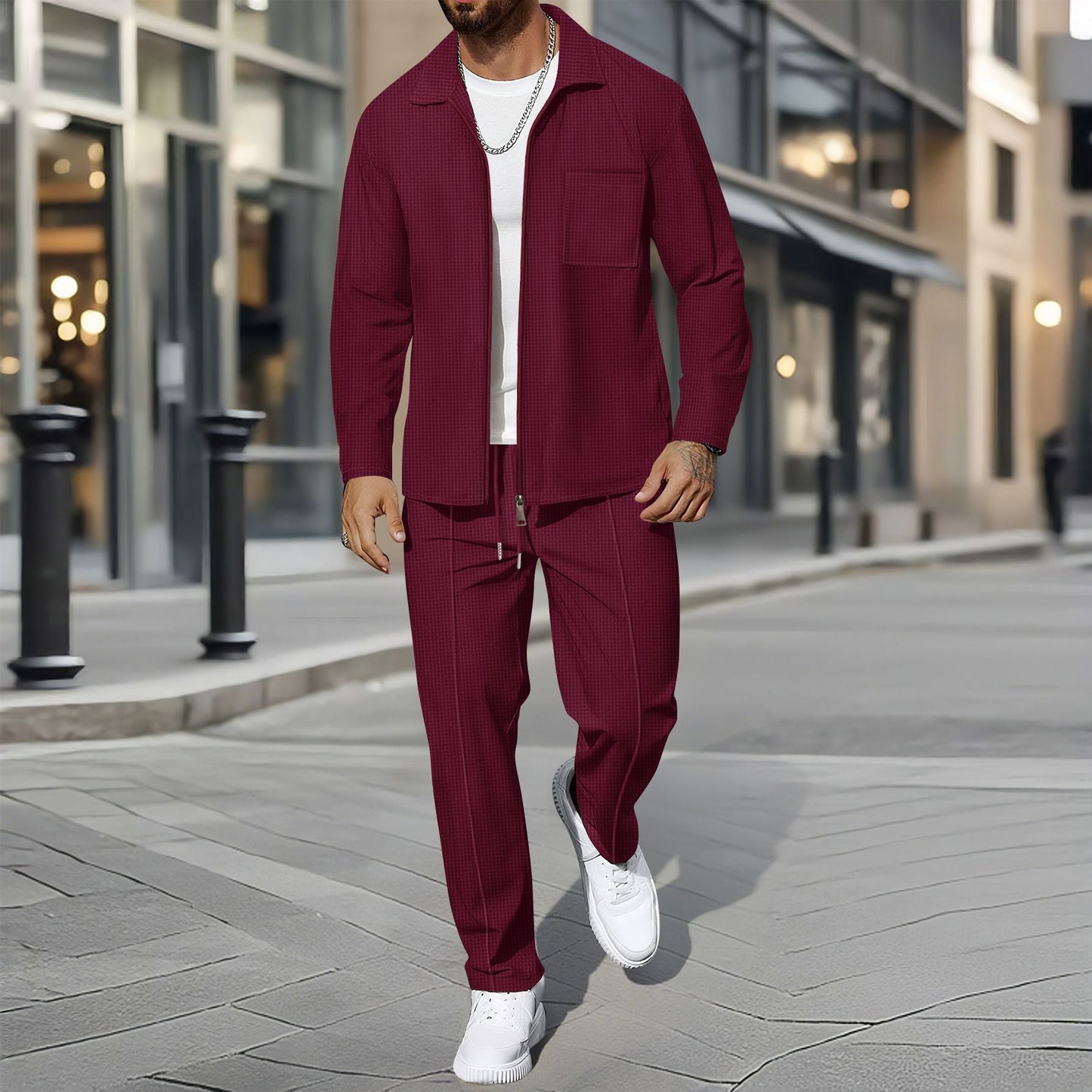 Ensemble deux pièces homme Chic décontracté Coupe slim