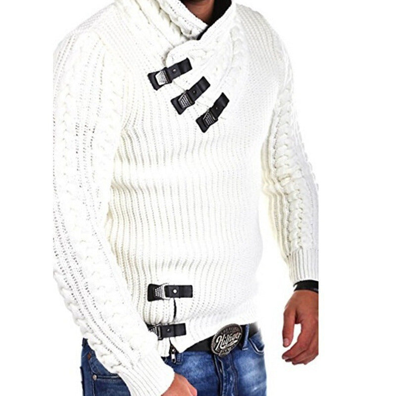 Pull en maille moderne asymétrique pour homme