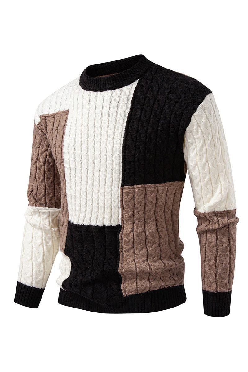 Pull-over tendance pour homme avec blocs de couleur