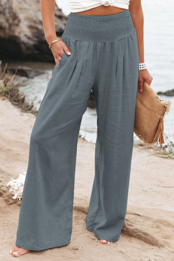 Pantalon en lin pour femme Confortable Coupe ample Type de pantalon d'été