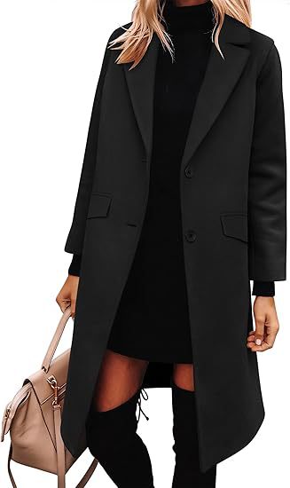 Trench-coat long et élégant en laine pour femme, coupe classique