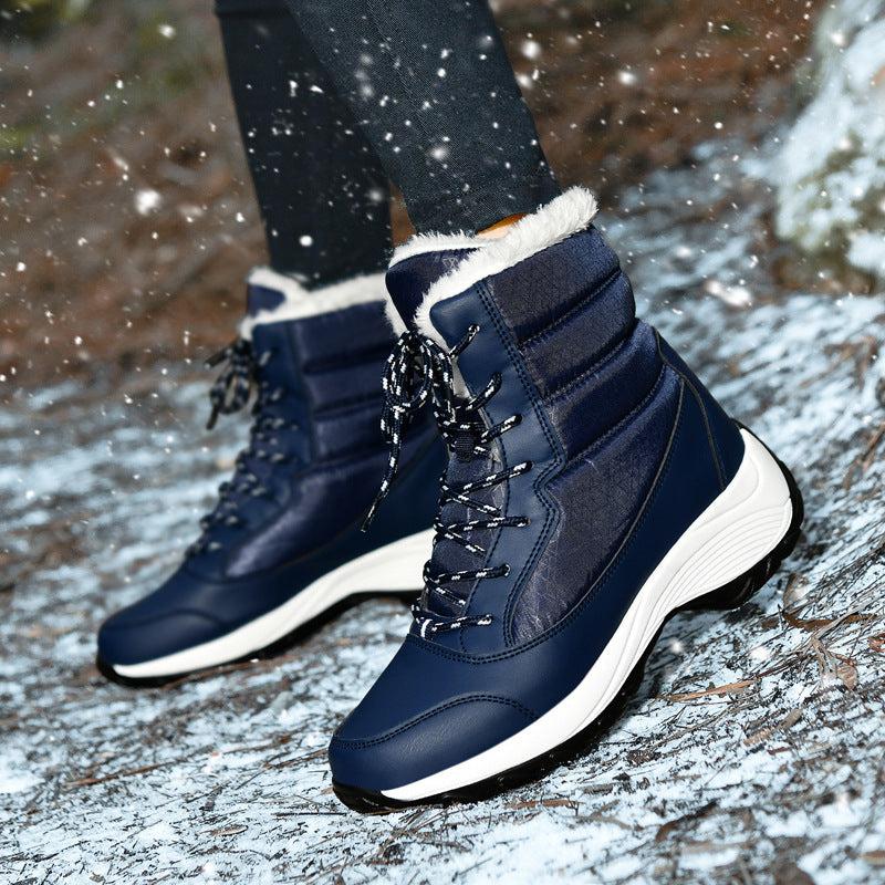 Bottes hautes fourrées fausse fourrure lacées