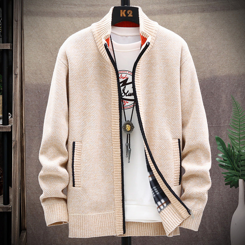 Cardigan homme col montant moderne poches