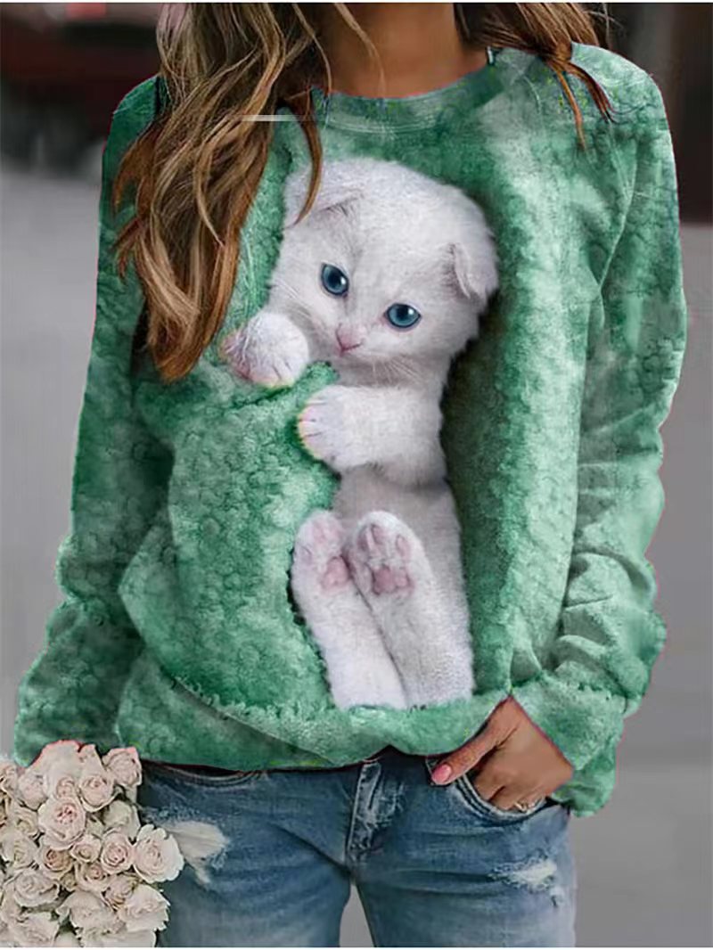 Sweat-shirt pour femme motif animal mignon mode féminine