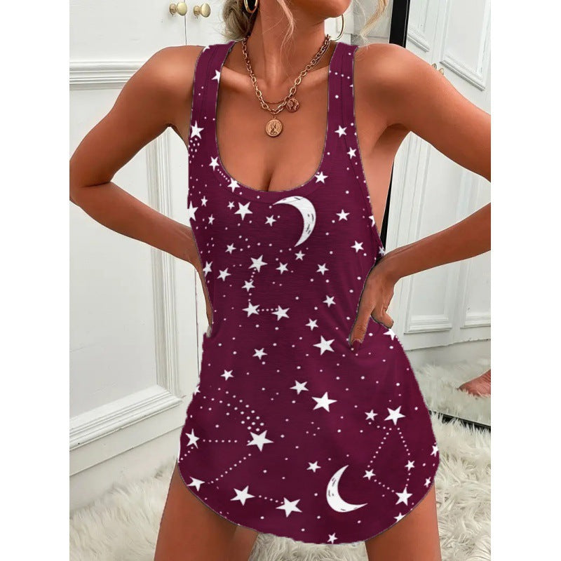 Débardeur femme motifs étoiles romantiques