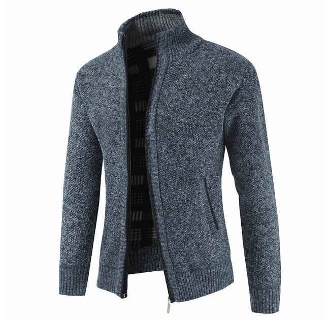 Gilet en tricot classique chaud pour homme avec poches