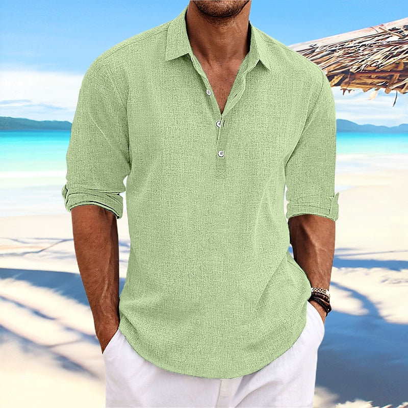 Chemise en lin homme Confortable Été
