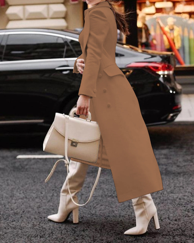 Manteau long pour femme Coupe ajustée Design élégant