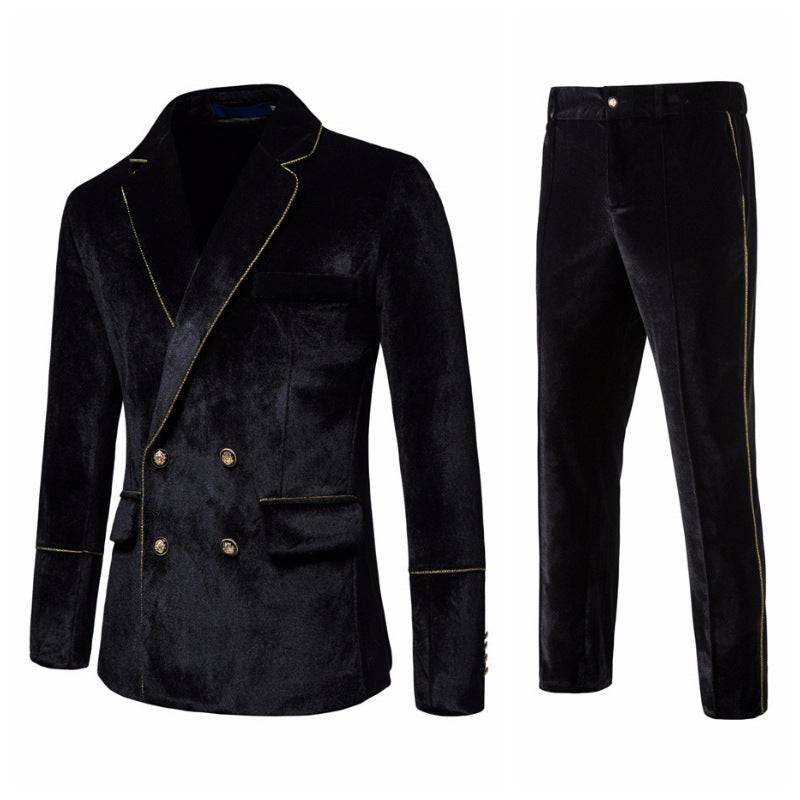 Costume pour homme velours élégant doré