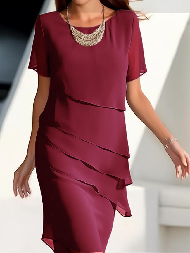 Robe femme élégante Fluide Effet superposé