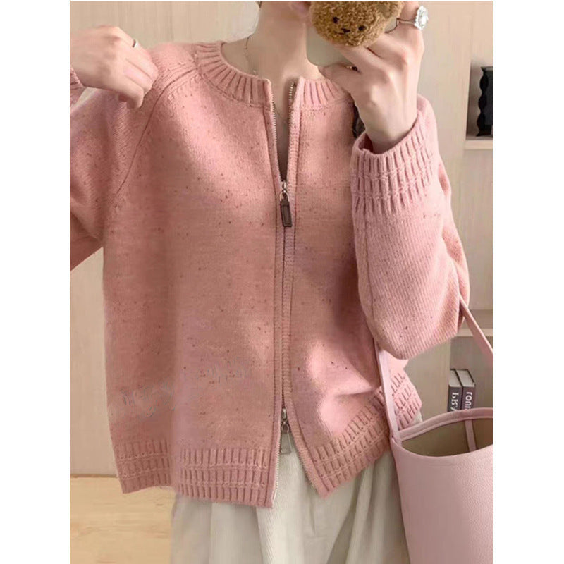 Cardigan Femme Moderne Fermeture Éclair Élégant