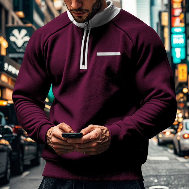 Pull de sport homme zippé court pratique